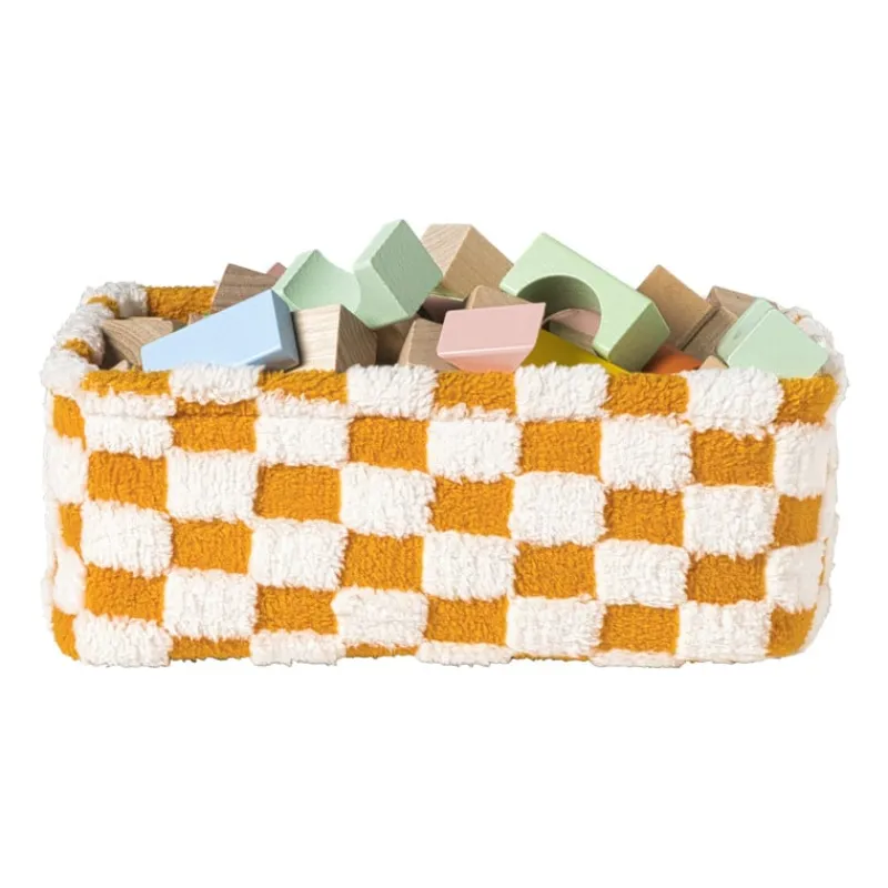 Xenos Manden|Manden-Mand checks klein - oranje/wit - 11x30x20 cm