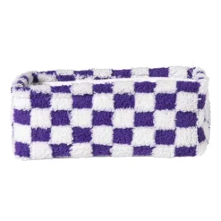 Xenos Manden|Manden-Mand checks klein - paars/wit - 11x30x20 cm