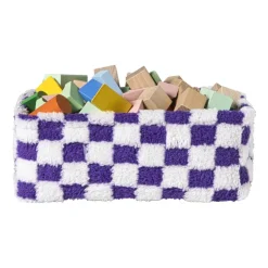 Xenos Manden|Manden-Mand checks klein - paars/wit - 11x30x20 cm