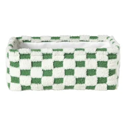 Xenos Manden|Manden-Mand checks middel - groen/wit - 13x33x23 cm