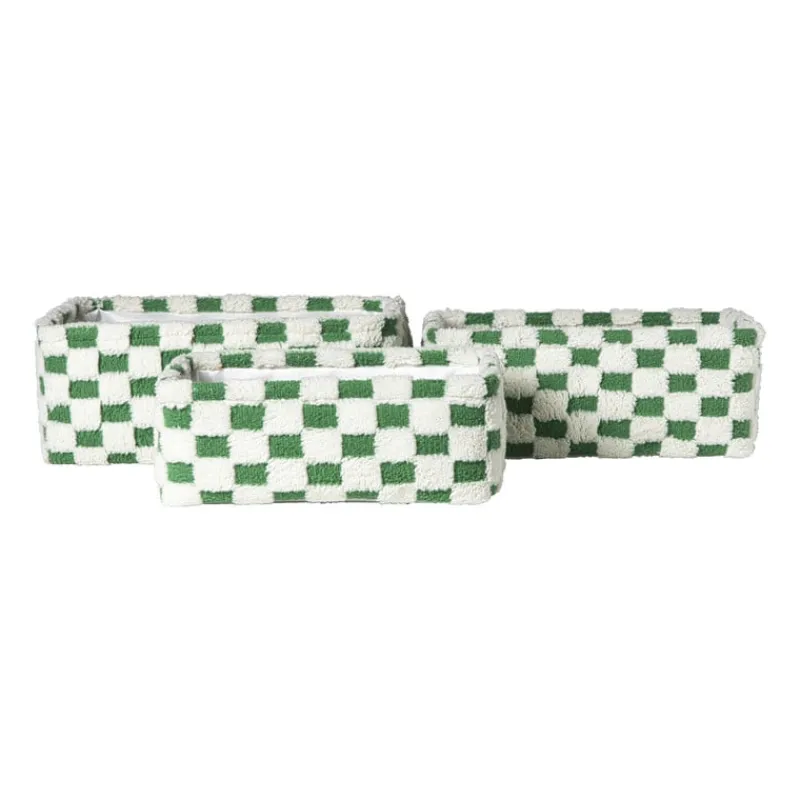 Xenos Manden|Manden-Mand checks middel - groen/wit - 13x33x23 cm