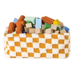 Xenos Manden|Manden-Mand checks middel - oranje/wit - 13x33x23 cm
