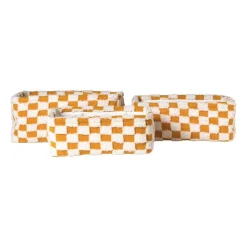 Xenos Manden|Manden-Mand checks middel - oranje/wit - 13x33x23 cm