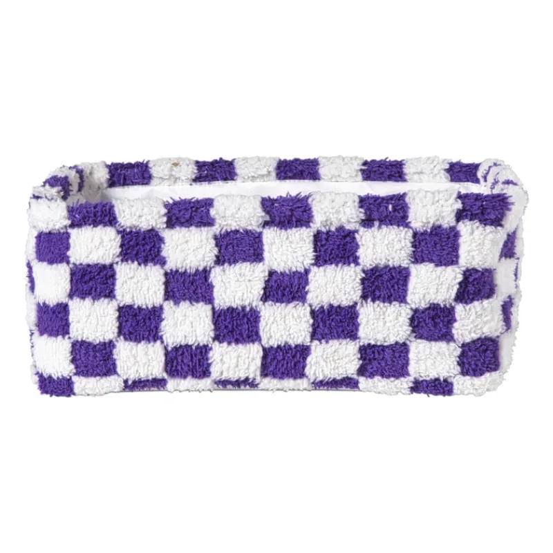 Xenos Manden|Manden-Mand checks middel - paars/wit - 13x33x23 cm
