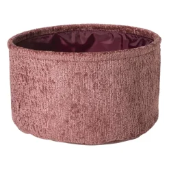 Xenos Manden|Manden-Mand chenille rond - rood - ø27x16 cm