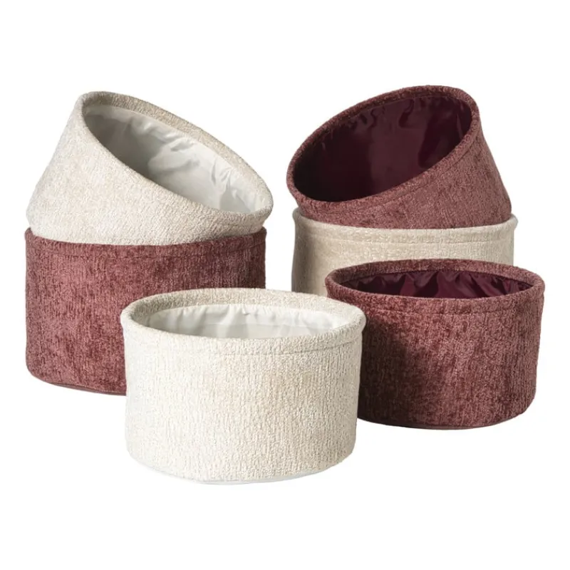 Xenos Manden|Manden-Mand chenille rond - rood - ø27x16 cm