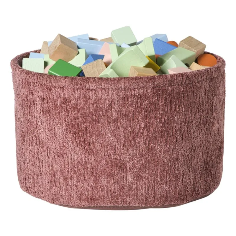 Xenos Manden|Manden-Mand chenille rond - rood - ø30x18 cm