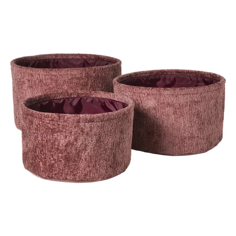 Xenos Manden|Manden-Mand chenille rond - rood - ø30x18 cm