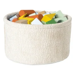 Xenos Manden|Manden-Mand chenille rond - wit - ø24x14 cm