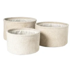 Xenos Manden|Manden-Mand chenille rond - wit - ø24x14 cm