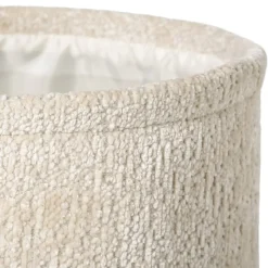 Xenos Manden|Manden-Mand chenille rond - wit - ø24x14 cm