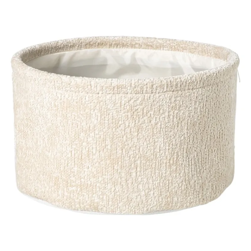 Xenos Manden|Manden-Mand chenille rond - wit - ø27x16 cm