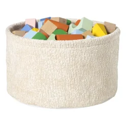 Xenos Manden|Manden-Mand chenille rond - wit - ø27x16 cm