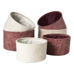 Xenos Manden|Manden-Mand chenille rond - wit - ø27x16 cm