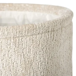 Xenos Manden|Manden-Mand chenille rond - wit - ø27x16 cm