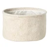 Xenos Manden|Manden-Mand chenille rond - wit - ø30x18 cm