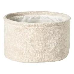 Xenos Manden|Manden-Mand chenille rond - wit - ø30x18 cm