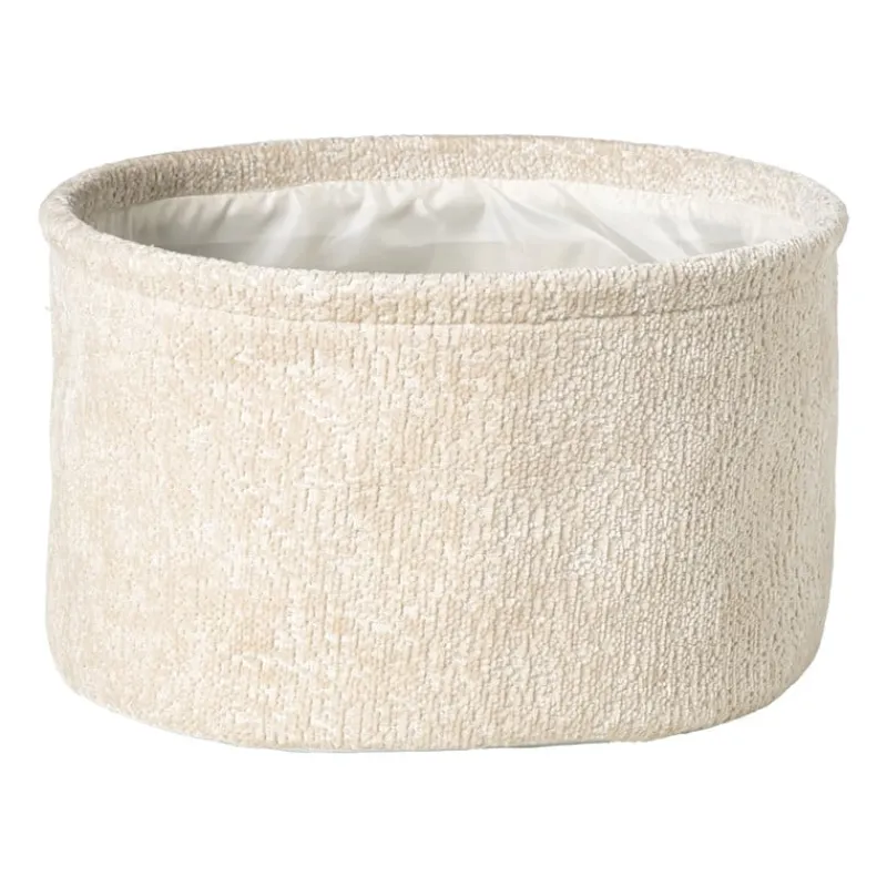 Xenos Manden|Manden-Mand chenille rond - wit - ø30x18 cm