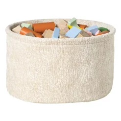 Xenos Manden|Manden-Mand chenille rond - wit - ø30x18 cm