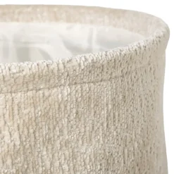 Xenos Manden|Manden-Mand chenille rond - wit - ø30x18 cm