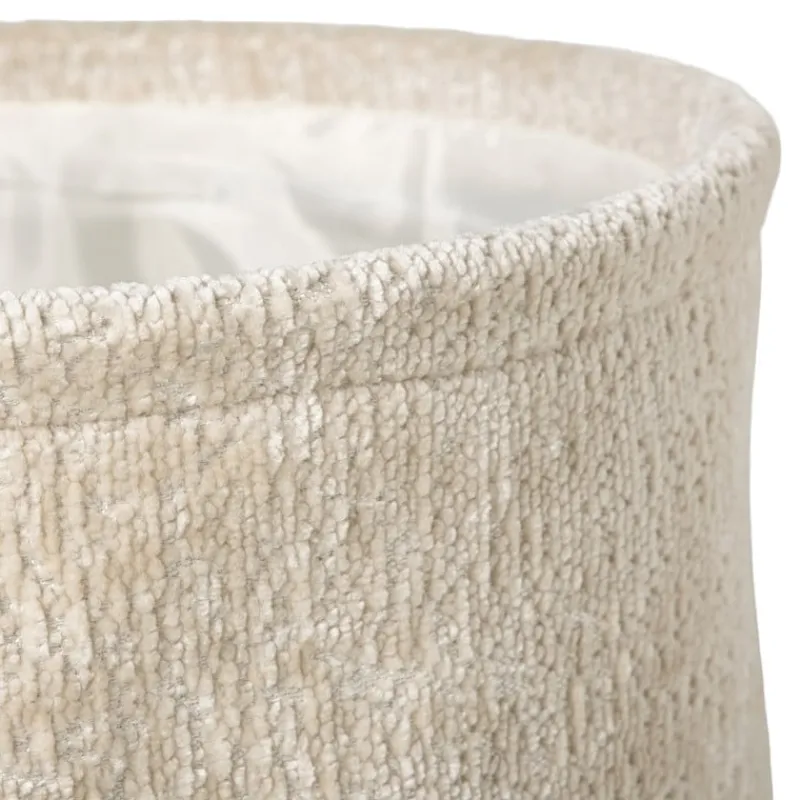 Xenos Manden|Manden-Mand chenille rond - wit - ø30x18 cm