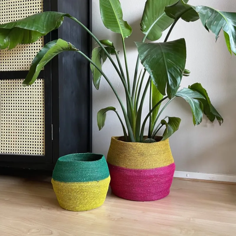 Xenos Manden|Manden-Mand colorblock - groen/geel - ø20x25 cm
