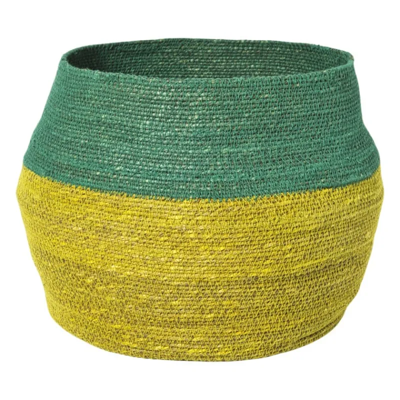 Xenos Manden|Manden-Mand colorblock - groen/geel - ø35x26 cm
