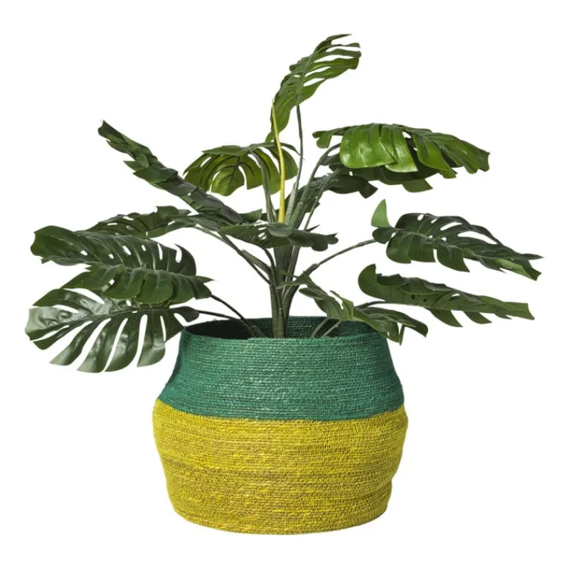 Xenos Manden|Manden-Mand colorblock - groen/geel - ø35x26 cm