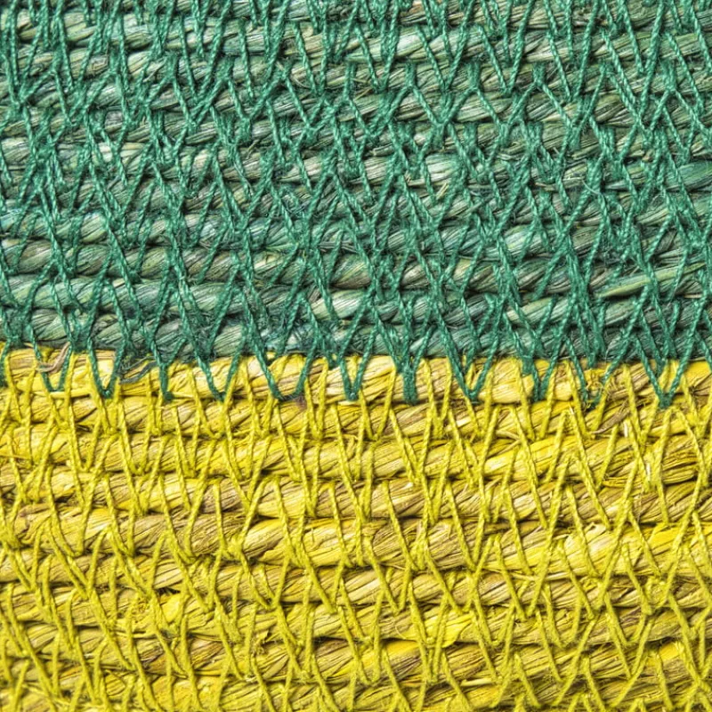 Xenos Manden|Manden-Mand colorblock - groen/geel - ø35x26 cm