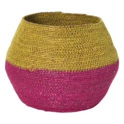 Xenos Manden|Manden-Mand colorblock - roze/geel - ø20x25 cm