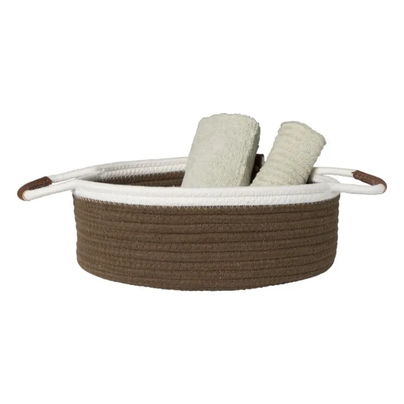 Xenos Manden|Manden-Mand colors laag - bruin/wit - ø30x10 cm
