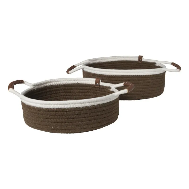 Xenos Manden|Manden-Mand colors laag - bruin/wit - ø30x10 cm
