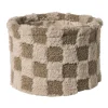 Xenos Manden|Manden-Mand geruit rond maat XL - bruin - ø24x18 cm