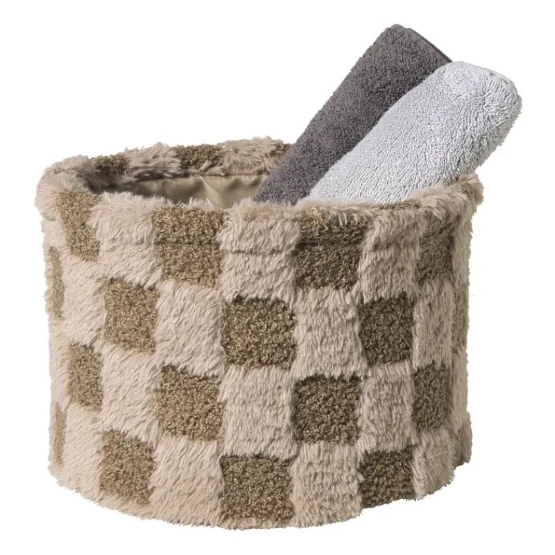 Xenos Manden|Manden-Mand geruit rond maat XL - bruin - ø24x18 cm