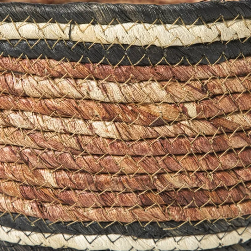 Xenos Manden|Manden-Mand gestreept - bruin/rood - ø28x18 cm