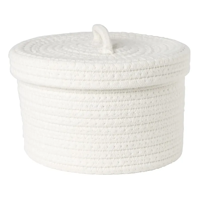 Xenos Manden|Manden-Mand met deksel Julia - wit - ø22x13 cm