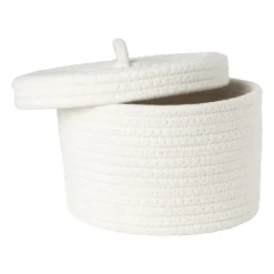 Xenos Manden|Manden-Mand met deksel Julia - wit - ø22x13 cm