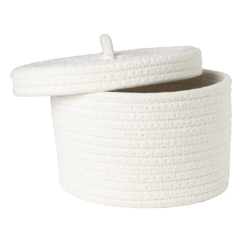 Xenos Manden|Manden-Mand met deksel Julia - wit - ø22x13 cm