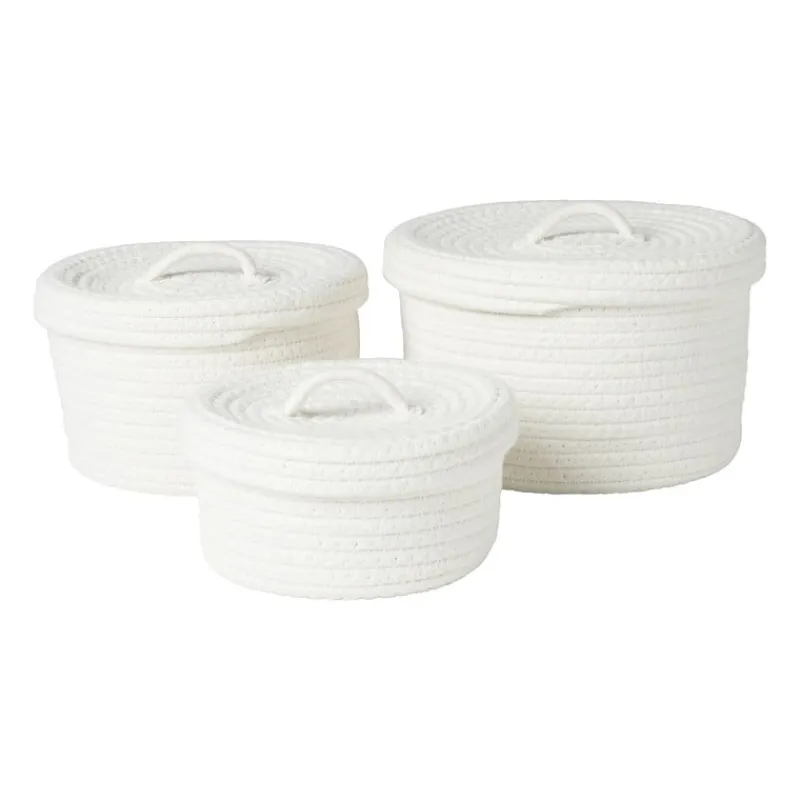 Xenos Manden|Manden-Mand met deksel Julia - wit - ø22x13 cm