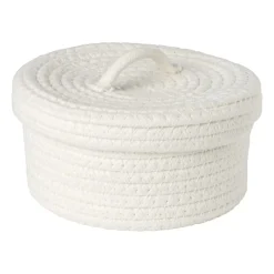 Xenos Manden|Manden-Mand met deksel Julia - wit - ø19x10 cm
