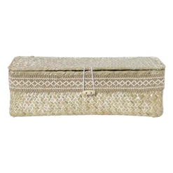 Xenos Manden|Manden-Mand met deksel Stijn - naturel - 9.5x32x12 cm