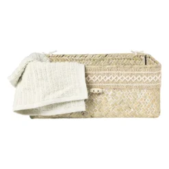 Xenos Manden|Manden-Mand met deksel Stijn - 11x27.5x17.5 cm - wit