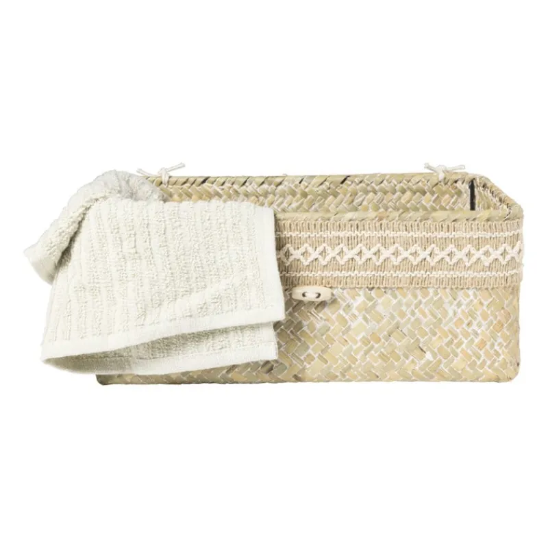 Xenos Manden|Manden-Mand met deksel Stijn - 11x27.5x17.5 cm - wit