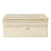 Xenos Manden|Manden-Mand met deksel Stijn - 12x30x21 cm - wit