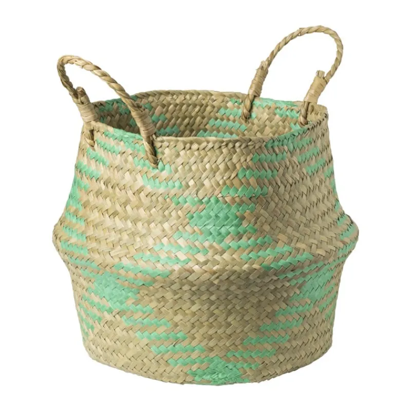 Xenos Manden|Manden-Mand streep - bruin/turquoise - ø23x28 cm