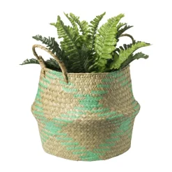 Xenos Manden|Manden-Mand streep - bruin/turquoise - ø23x28 cm