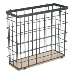 Xenos Wandrekken-Mandje voor wandrek - 22x24x9 cm - zwart