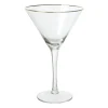 Xenos Cocktailglazen-Martiniglas gouden rand - glas - 220 ml