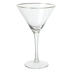 Xenos Cocktailglazen-Martiniglas gouden rand - glas - 220 ml