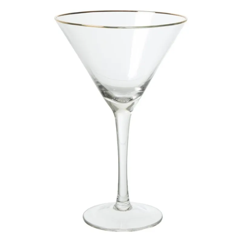 Xenos Cocktailglazen-Martiniglas gouden rand - glas - 220 ml